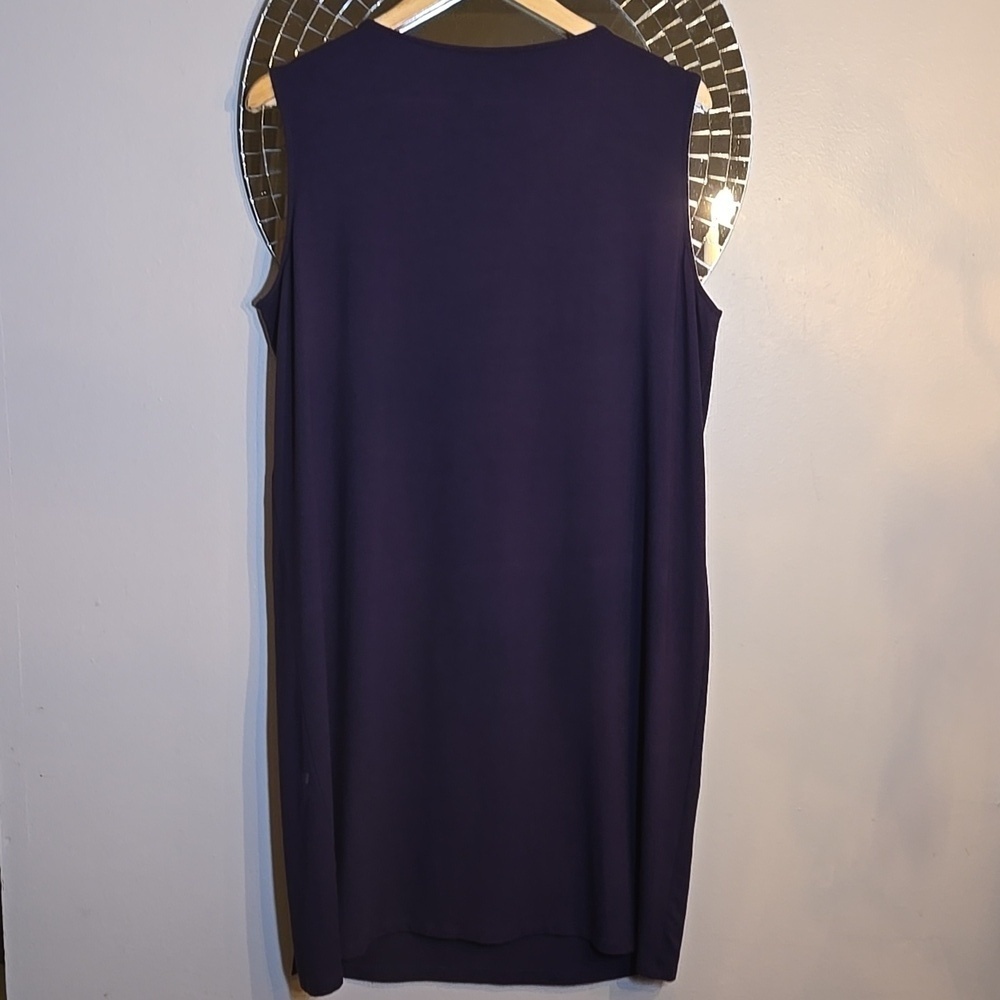 Eileen Fisher Viscose Rap Sleeveless Stretch Midi Shift Dress - Picture 4 of 9